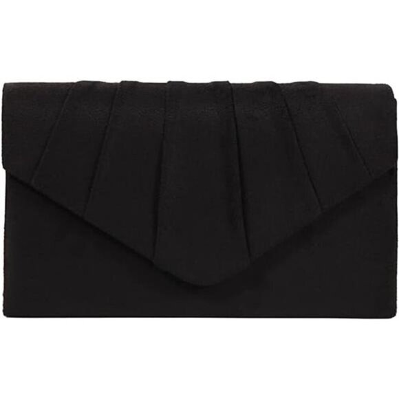 Clutch Purse Evening Bag for Women Evening Wedding Party Velvet Suede Pleated - Picture 7 of 7
